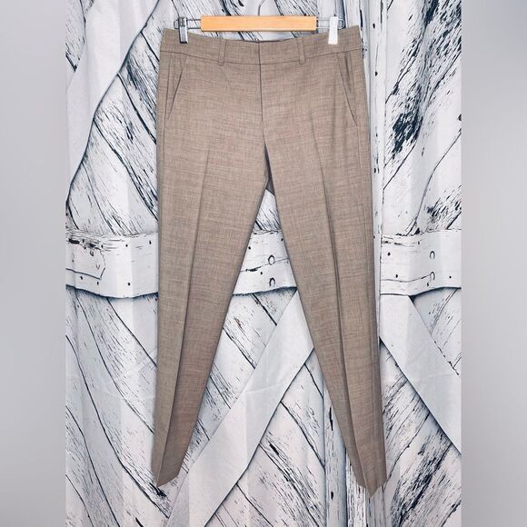 Vince. Wool Blend Trousers Tan Flat Front 6 - Picture 1 of 8